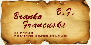 Branko Francuski vizit kartica